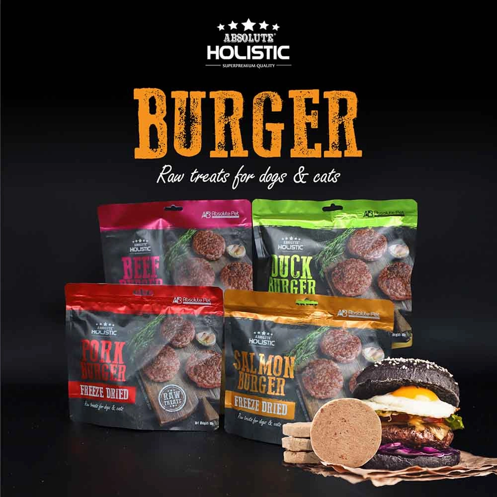 Absolute Holistic Pork Burger Freeze Dried Raw Treats for Cats & Dogs 80g