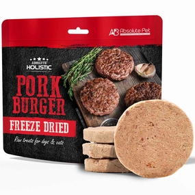 Absolute Holistic Pork Burger Freeze Dried Raw Treats for Cats & Dogs 80g dog toys interactive dog toy plush dog toy dog rope toy squeaky toy