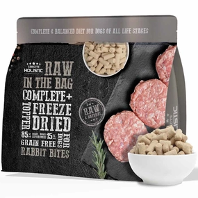 Absolute Holistic Raw in the Bag Rabbit Bites Complete Freeze Dried Dog Food 14oz dog toys interactive dog toy plush dog toy dog rope toy squeaky toy