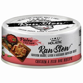 Absolute Holistic Raw Stew Chicken & Fish Roe Grain-Free Canned Cat & Dog Food 80g dry cat food cat treats grain free cat food kitten treats cat dental treats