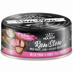 Absolute Holistic Raw Stew Wild Tuna & Quail Egg Grain-Free Canned Cat & Dog Food 80g cat food cans soft cat food high protein cat food natural cat food senior cat food
