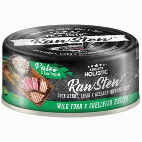 Absolute Holistic Raw Stew Wild Tuna & Shellfish Grain-Free Canned Cat & Dog Food 80g cat food cans soft cat food high protein cat food natural cat food senior cat food