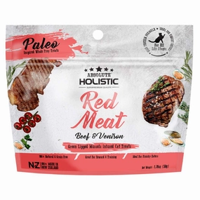 Absolute Holistic Red Meat Beef & Venison Air Dried Grain-Free Cat Treats 50g cat grass snacks cat grass planter cat digestive aid catnip spray cat herbal treats