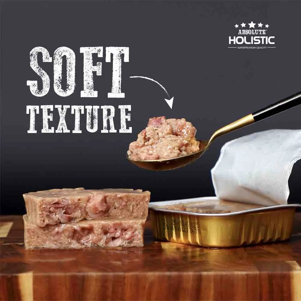 Absolute Holistic Salmon Complete & Balanced Meaty Loaf Wet Tray Dog Food 100g