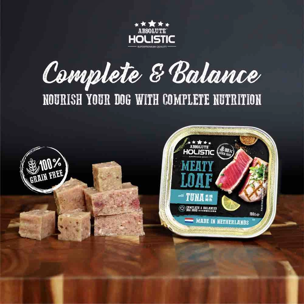 Absolute Holistic Tuna Complete & Balanced Meaty Loaf Wet Tray Dog Food 100g