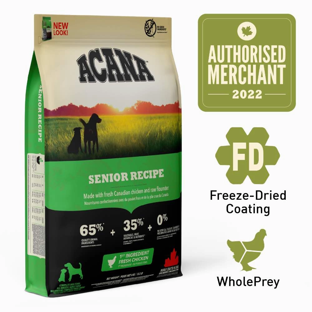 ACANA Heritage Senior Grain-Free Dry Dog Food freeze dried dog treats dog freeze snacks raw dog treat dehydrated dog food meat dog snack