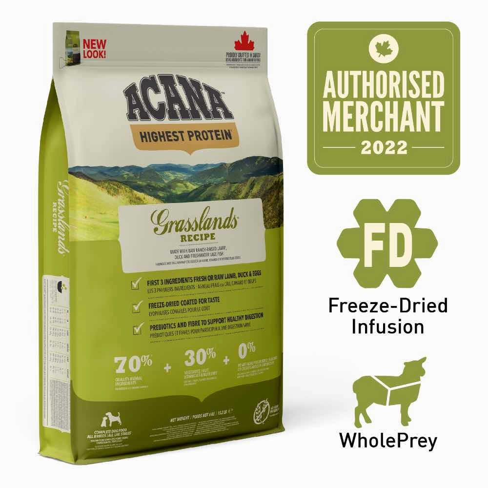 ACANA Regionals Grasslands Grain-Free Dry Dog Food freeze dried dog treats dog freeze snacks raw dog treat dehydrated dog food meat dog snack