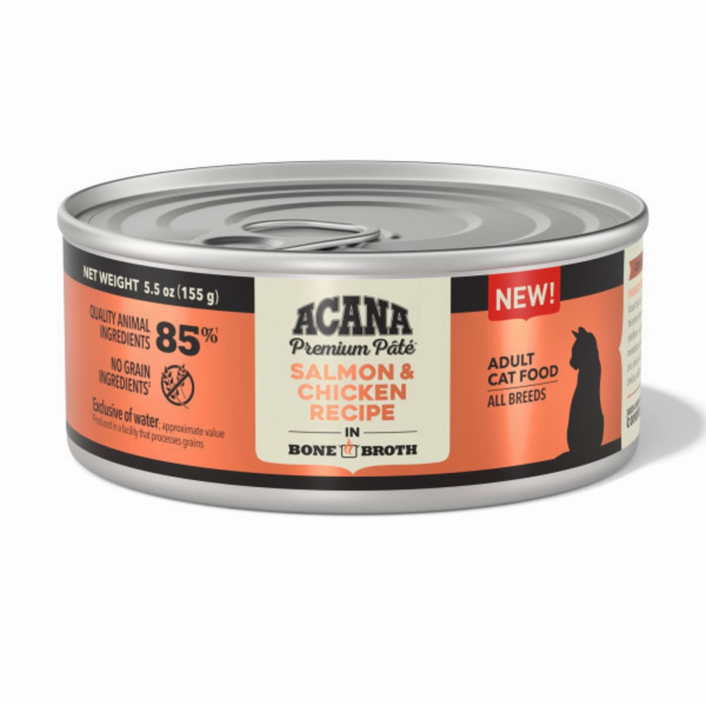 ACANA Salmon and Chicken in Bone Broth Wet Cat Food cat calming diffuser cat stress relief anxiety cat treats cat relaxing spray pet mood aid
