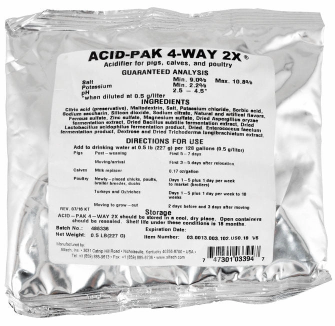 Acid-Pak 4-Way 2X Acidifier for Pigs, Calves, & Poultry multi-pet food pet bundle kits pet care sets pet health combos pet treat packs
