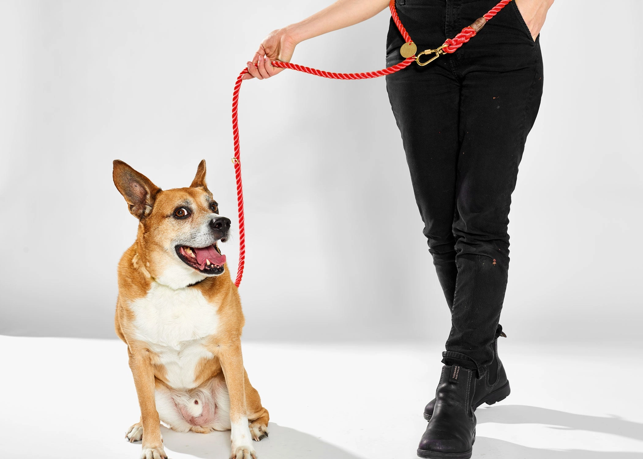 Adjustable Rope Leash, Red