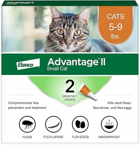 Advantage II for Small Cats 5-9 lbs. 4 pack cat treats toys for cats cat hair remover cat cleaning supplies cat food bowl