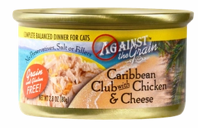 Against the Grain Caribbean Club with Chicken and Cheese Canned Cat Food cat calming diffuser cat stress relief anxiety cat treats cat relaxing spray pet mood aid
