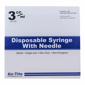 Air-Tite Luer Slip Syringes with Needles, 100 Count wet cat food canned food for cats gravy cat cans soft texture cat food wet pouches