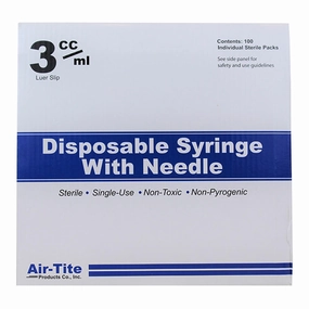 Air-Tite Luer Slip Syringes with Needles, 100 Count multi-pet food pet bundle kits pet care sets pet health combos pet treat packs