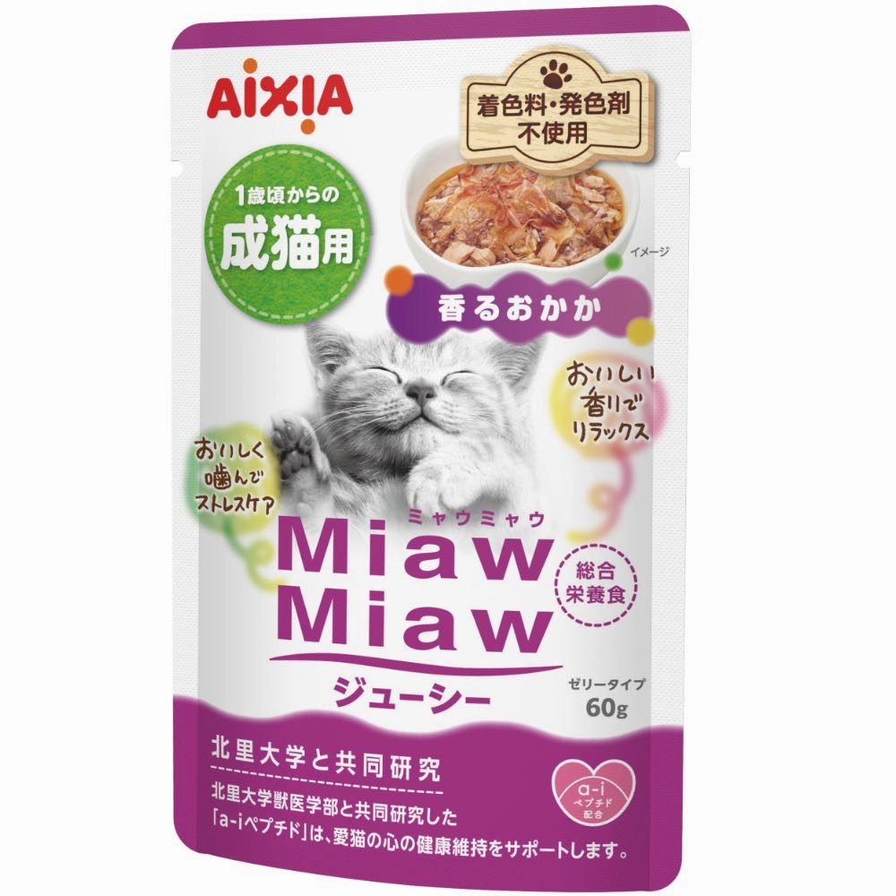 Aixia Miaw Miaw Juicy Dried Bonito Adult Pouch Cat Food 60g x 12 dry cat food cat treats grain free cat food kitten treats cat dental treats