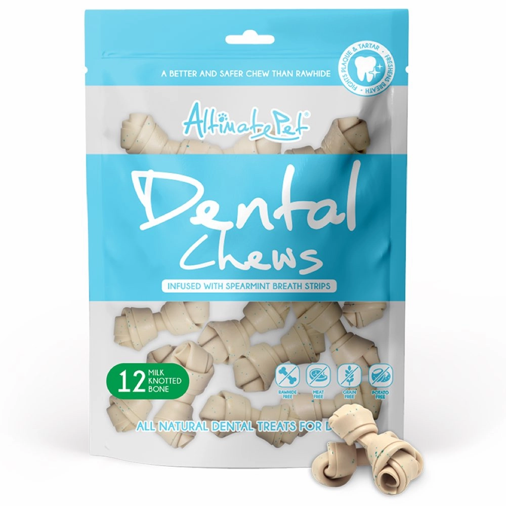 Altimate Pet Milk & Spearmint Knotted Bone Dental Dog Treats 12pc dog toys interactive dog toy plush dog toy dog rope toy squeaky toy