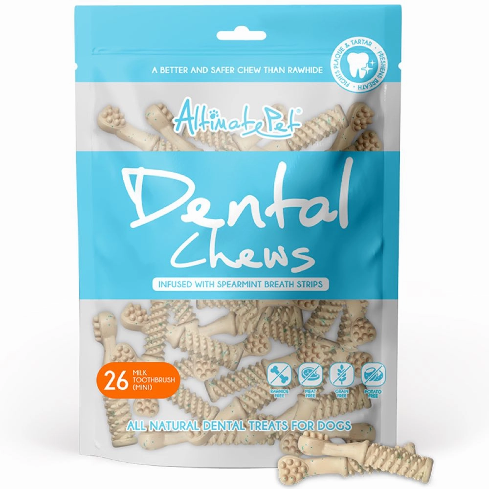 Altimate Pet Milk & Spearmint Toothbrush Mini Dental Dog Treats 26pc no pull dog harness nylon dog leash dog walking set dog vest harness pet lead