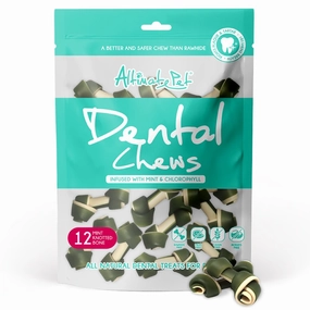 Altimate Pet Mint & Chlorophyll Knotted Bone Dental Dog Treats 12pc no pull dog harness nylon dog leash dog walking set dog vest harness pet lead
