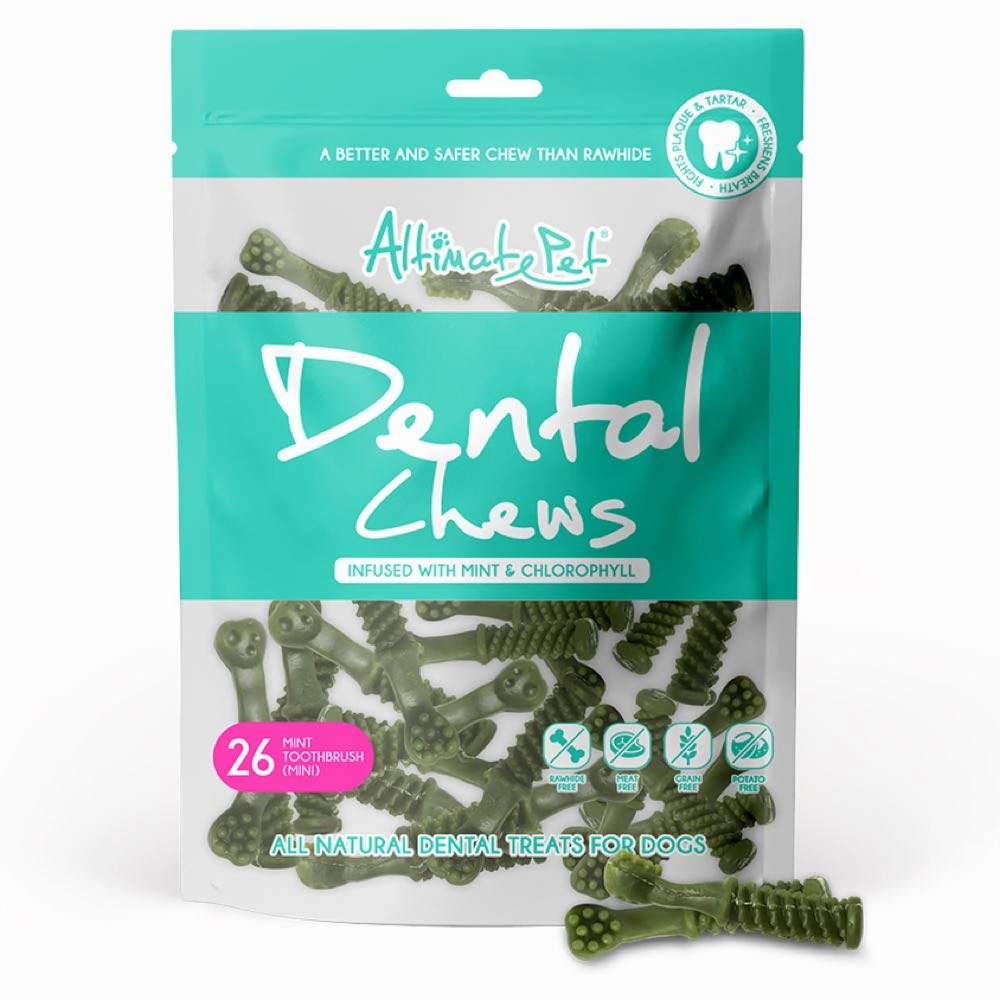 Altimate Pet Mint & Chlorophyll Toothbrush Mini Dental Dog Treats 26pc dog toys interactive dog toy plush dog toy dog rope toy squeaky toy