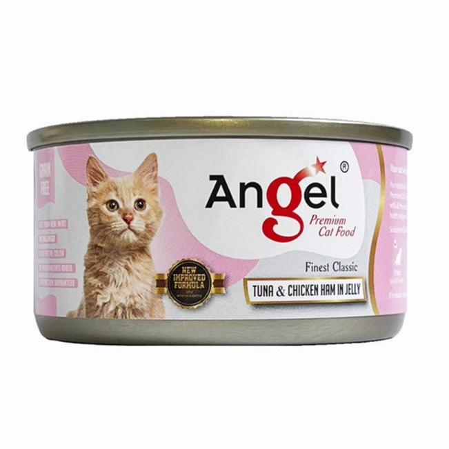Angel Tuna & Chicken Ham in Jelly Canned Cat Food 80g dry cat food cat treats grain free cat food kitten treats cat dental treats