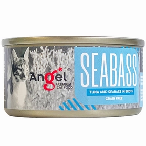 Angel Tuna & Seabass In Broth Grain-Free Canned Cat Food 70g cat food cans soft cat food high protein cat food natural cat food senior cat food