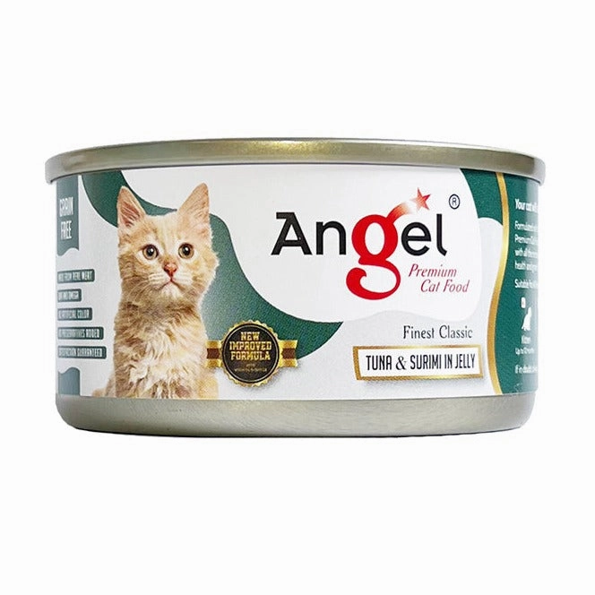 Angel Tuna & Surimi in Jelly Canned Cat Food 80g cat food cans soft cat food high protein cat food natural cat food senior cat food