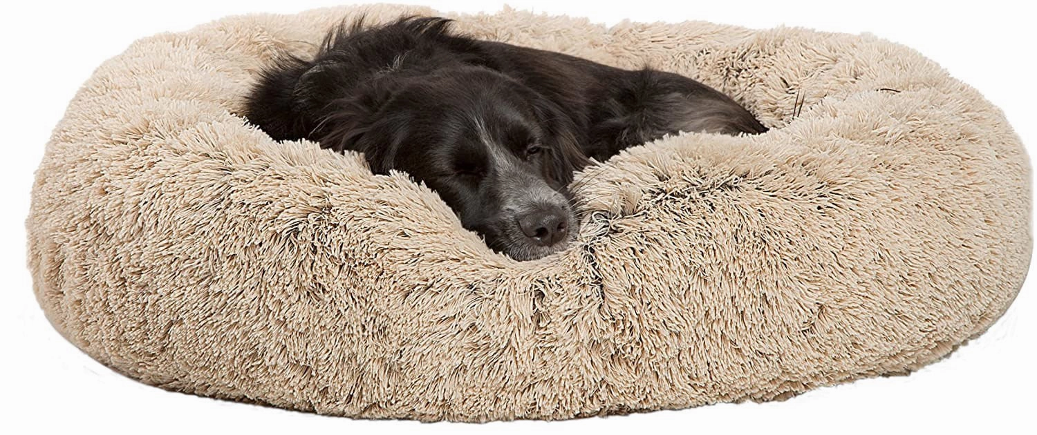 Arlee Shaggy Fur Donut Pet Bed, 22" x 8" cat beds cat scratching post cat shampoo cat tunnel cat brush