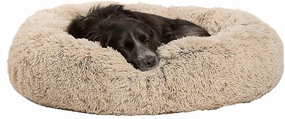 Arlee Shaggy Fur Donut Pet Bed, 22" x 8" cat beds cat scratching post cat shampoo cat tunnel cat brush