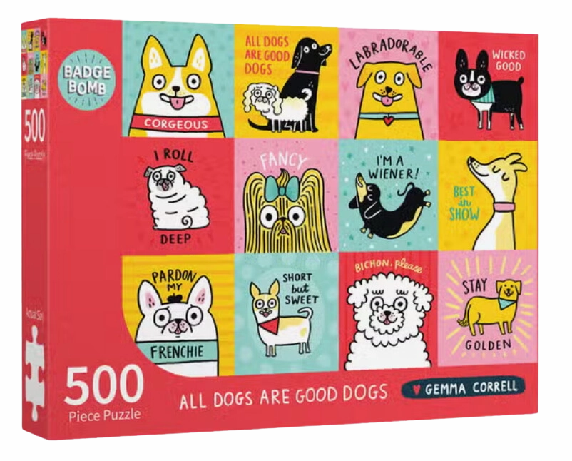 Badge Bomb Gemma Correll - All Dogs Are Good Dogs Jigsaw Puzzle dog pain relief hip joint supplement senior dog care pet arthritis aid dog skin supplement