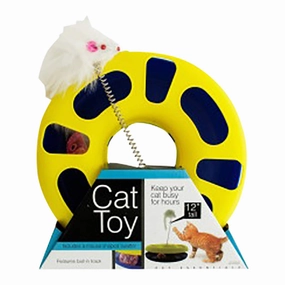 Ball Track Cat Toy with Mouse Swatter cat scratchers cat towers cat window perch cat heating pad cat calming spray
