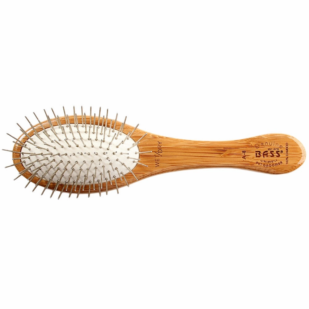Bass Brushes Style & Detangle Dark Finish Brush For Cats & Dogs (Small)
