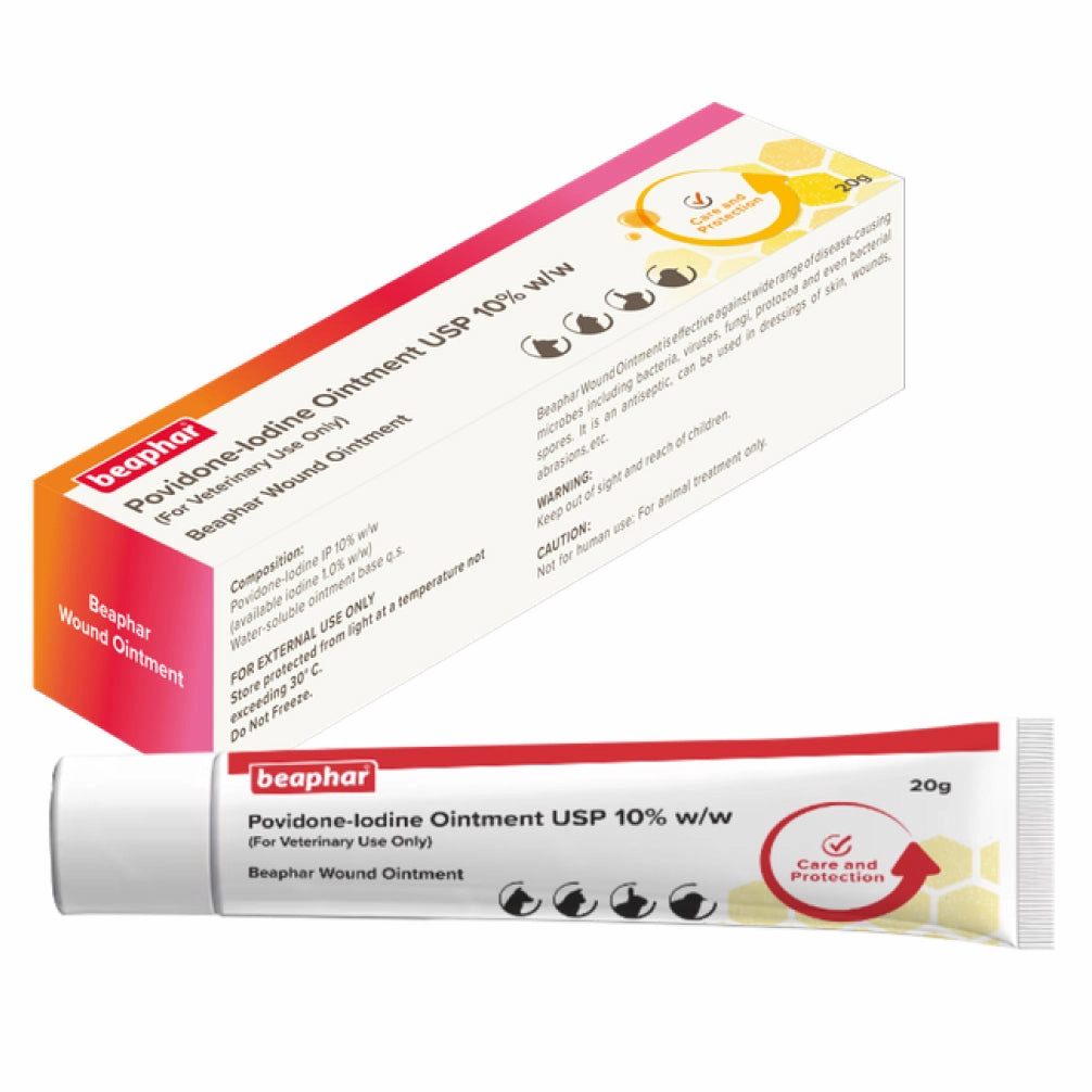 Beaphar Povidone Iodine Wound Healing Ointment for Dogs & Cats