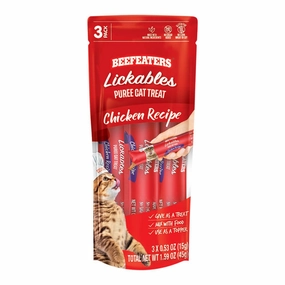 Beefeaters Lickables Puree Cat Treat, 3 ct, Case of 12 cat scratchers cat towers cat window perch cat heating pad cat calming spray
