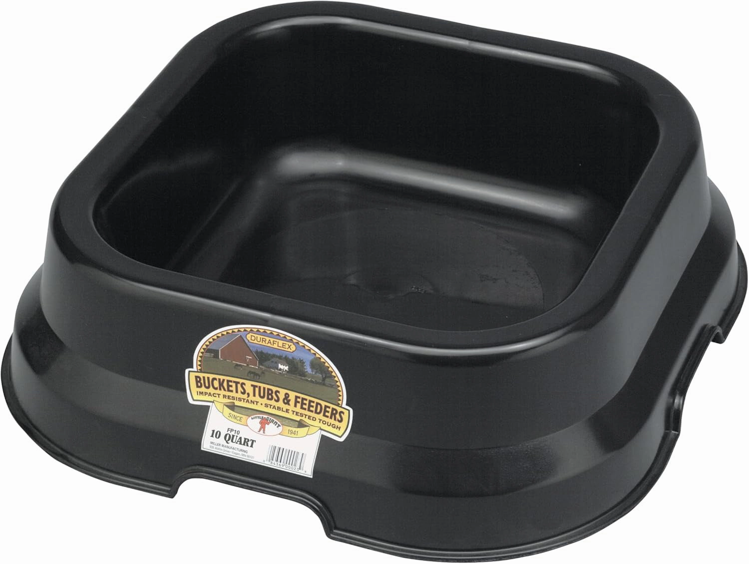 Black Plastic Feed Pan, 10 qt