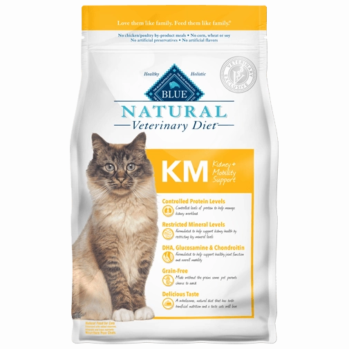 Blue Buffalo BLUE Natural Veterinary Diet KM Kidney   Mobility Support Dry Cat Food cat supplies cat house cat tree cat feeder cat collar