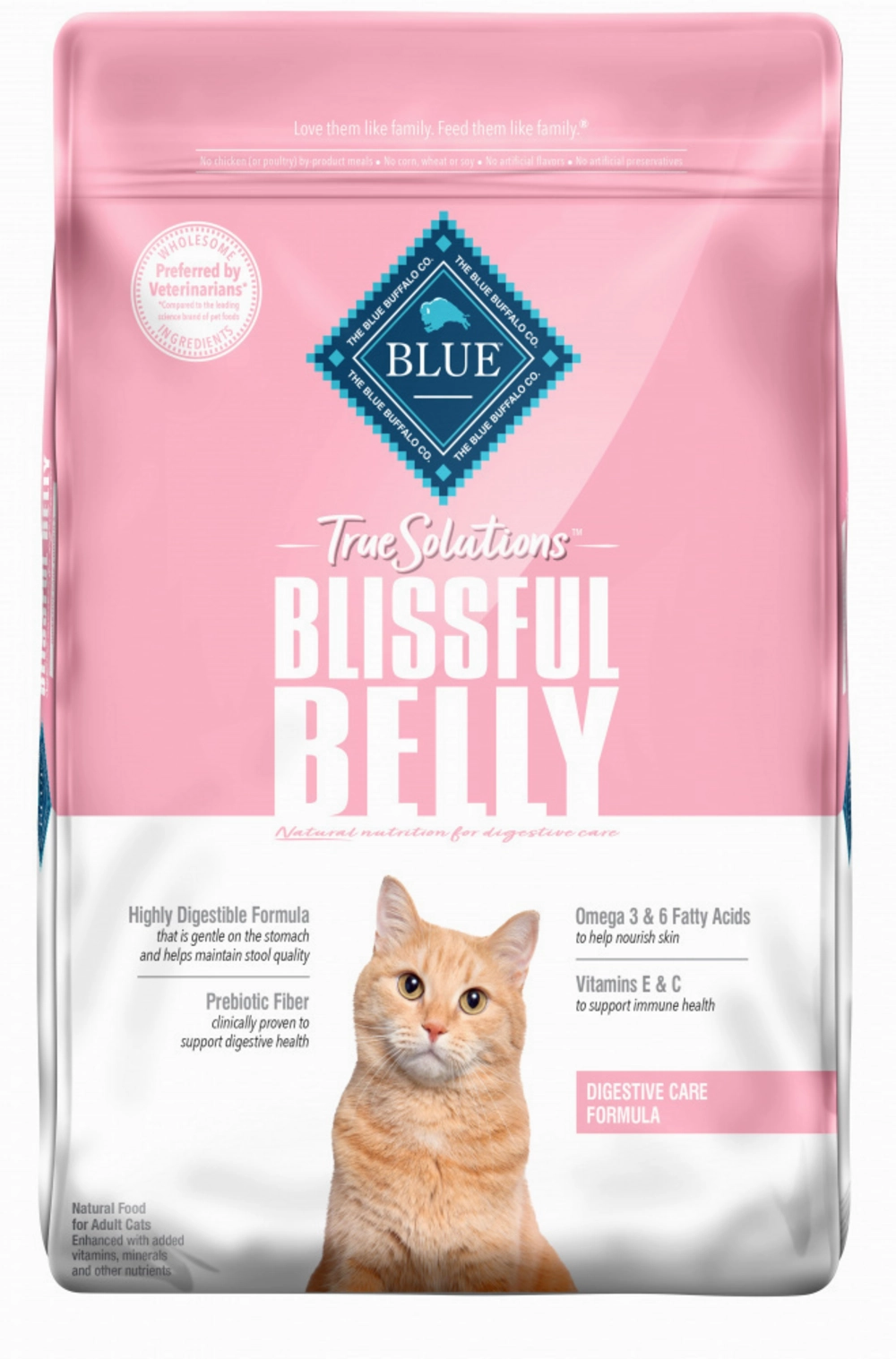 Blue Buffalo True Solutions Blissful Belly Digestive Care Formula Adult Dry Cat Food freeze dried dog food raw food for dogs dog freeze meal high protein dog food grain free freeze dog food