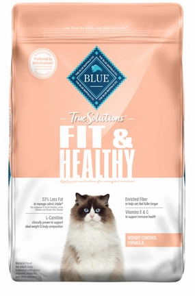 Blue Buffalo True Solutions Fit & Healthy Weight Control Formula Adult Dry Cat Food freeze dried dog food raw food for dogs dog freeze meal high protein dog food grain free freeze dog food