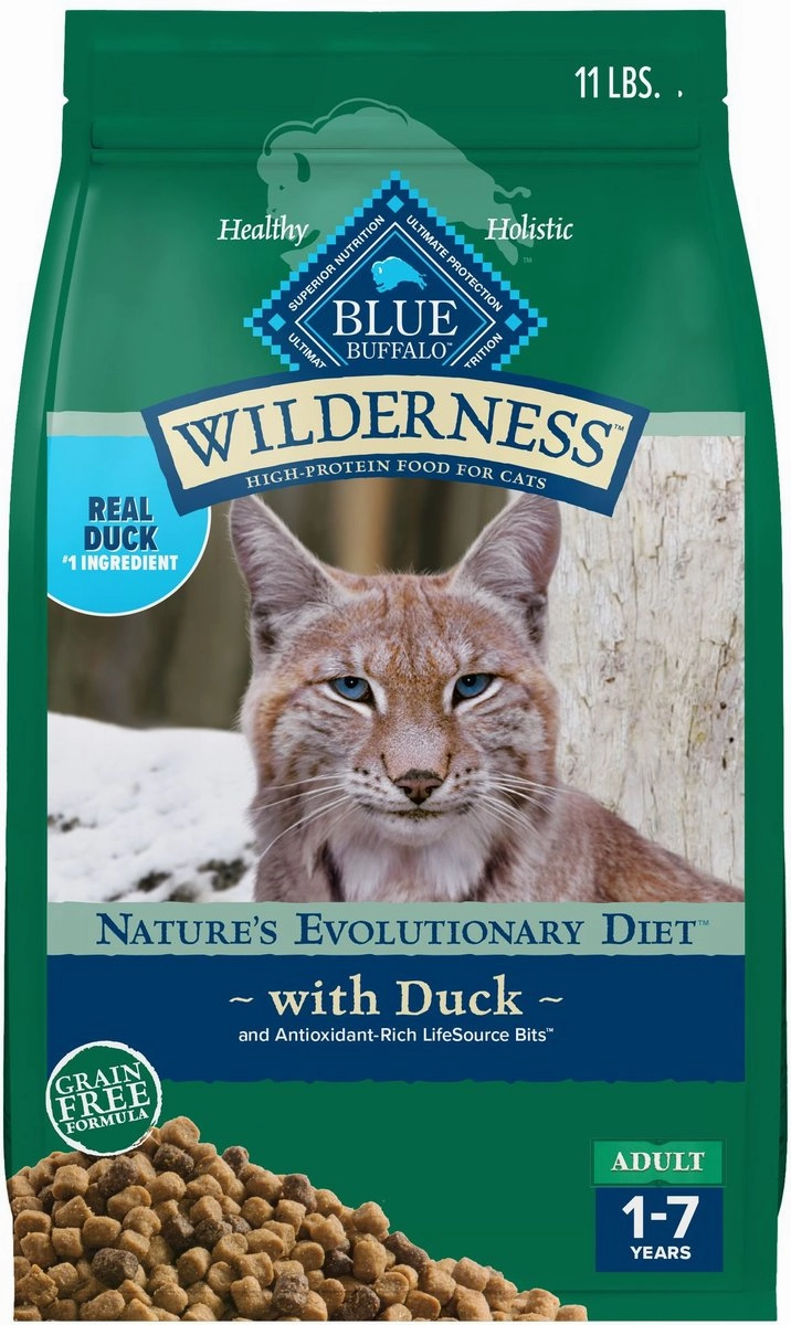 Blue Buffalo Wilderness Grain Free Natural Duck High Protein Recipe Dry Cat Food