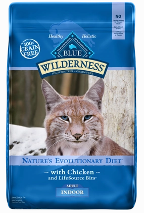 Blue Buffalo Wilderness High-Protein Grain-Free Indoor Adult Chicken Recipe Dry Cat Food freeze dried dog food raw food for dogs dog freeze meal high protein dog food grain free freeze dog food