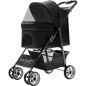 BNDC Pet Stroller 102 For Cats & Dogs (Black) cat accessories cat collar cat harness cat backpack cat ID tag