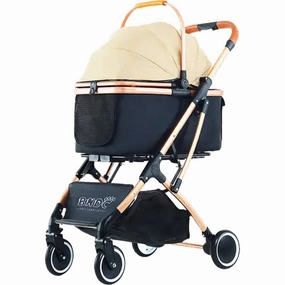 BNDC Pet Stroller 106 For Cats & Dogs (Khaki) cat accessories cat collar cat harness cat backpack cat ID tag