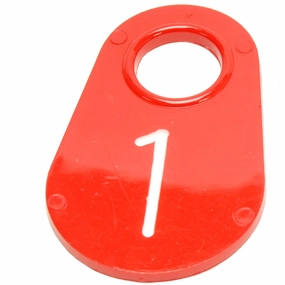 Bock's Red Nylon Numbered Identification Tags, 1-100, Single Tag chicken supplies backyard chicken coop accessories poultry food chicken vitamins
