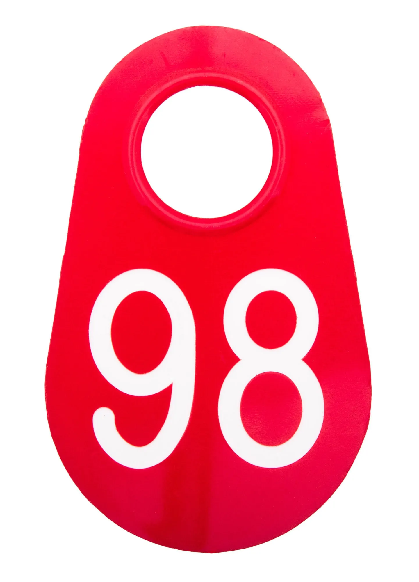 Bock's Red Nylon Numbered Identification Tags, 1-100, Single Tag
