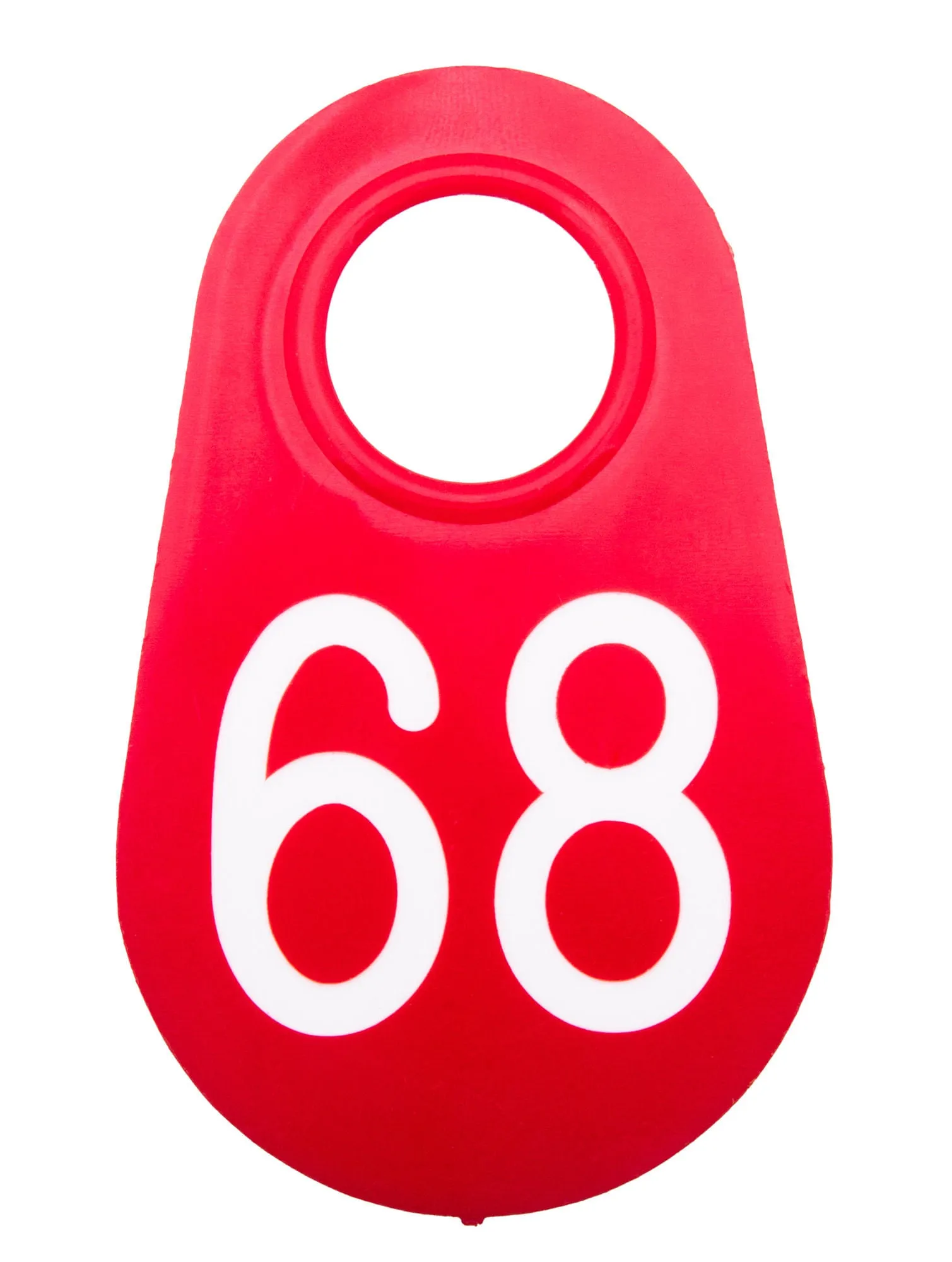 Bock's Red Nylon Numbered Identification Tags, 1-100, Single Tag