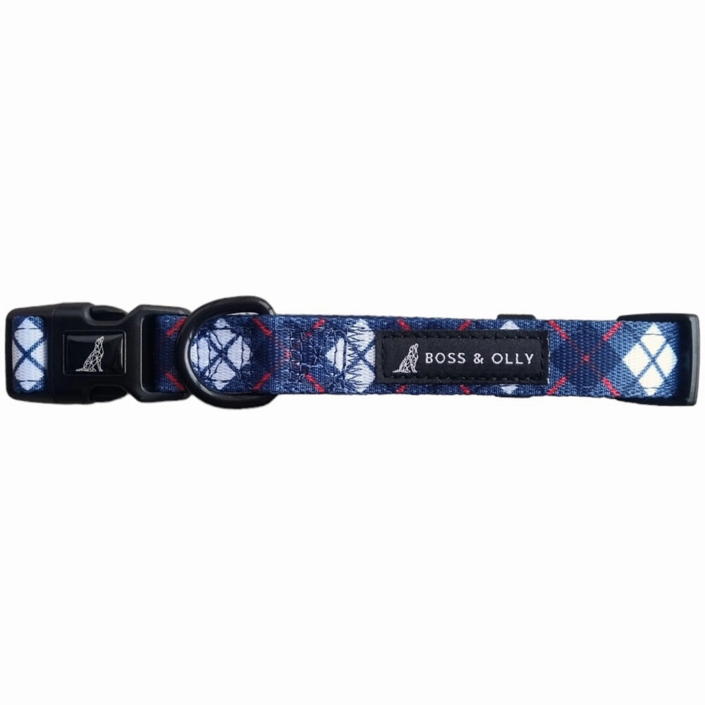 Boss & Olly Dog Collar (Nautical Plaids) grain free dog food natural dog biscuits high protein dog food dog food pack dog meat sticks