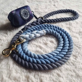 Boss & Olly Hand-Dyed Cotton Rope Dog Leash (Blue) (Made To Order) puppy food dog jerky treats dog dental treats dog chicken strips organic dog food