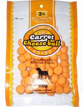 Bow Wow Carrot Cheese Ball Dog Treat 100g dog supplies dog food toys accessories dog bed