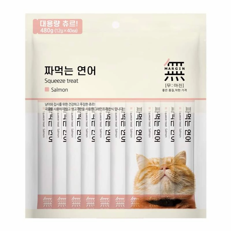 Bow Wow Mumargin Squeeze Salmon Grain-Free Wet Cat Treats 480g dry cat food cat treats grain free cat food kitten treats cat dental treats