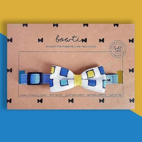 Bowtix Handmade Dog Collar With Removable Bowtie - Gem Blocks puppy food dog jerky treats dog dental treats dog chicken strips organic dog food