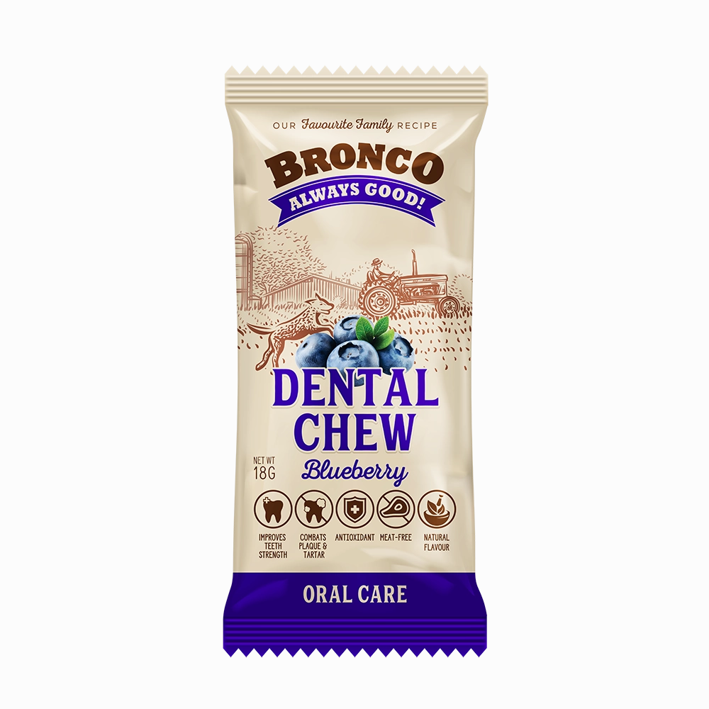 Bronco Dog Dental Chew Bluberry 18g